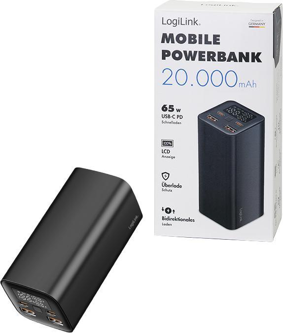 POWER BANK 20000MAH 2XUSB-A QC 3.0 PD 3.0 65W