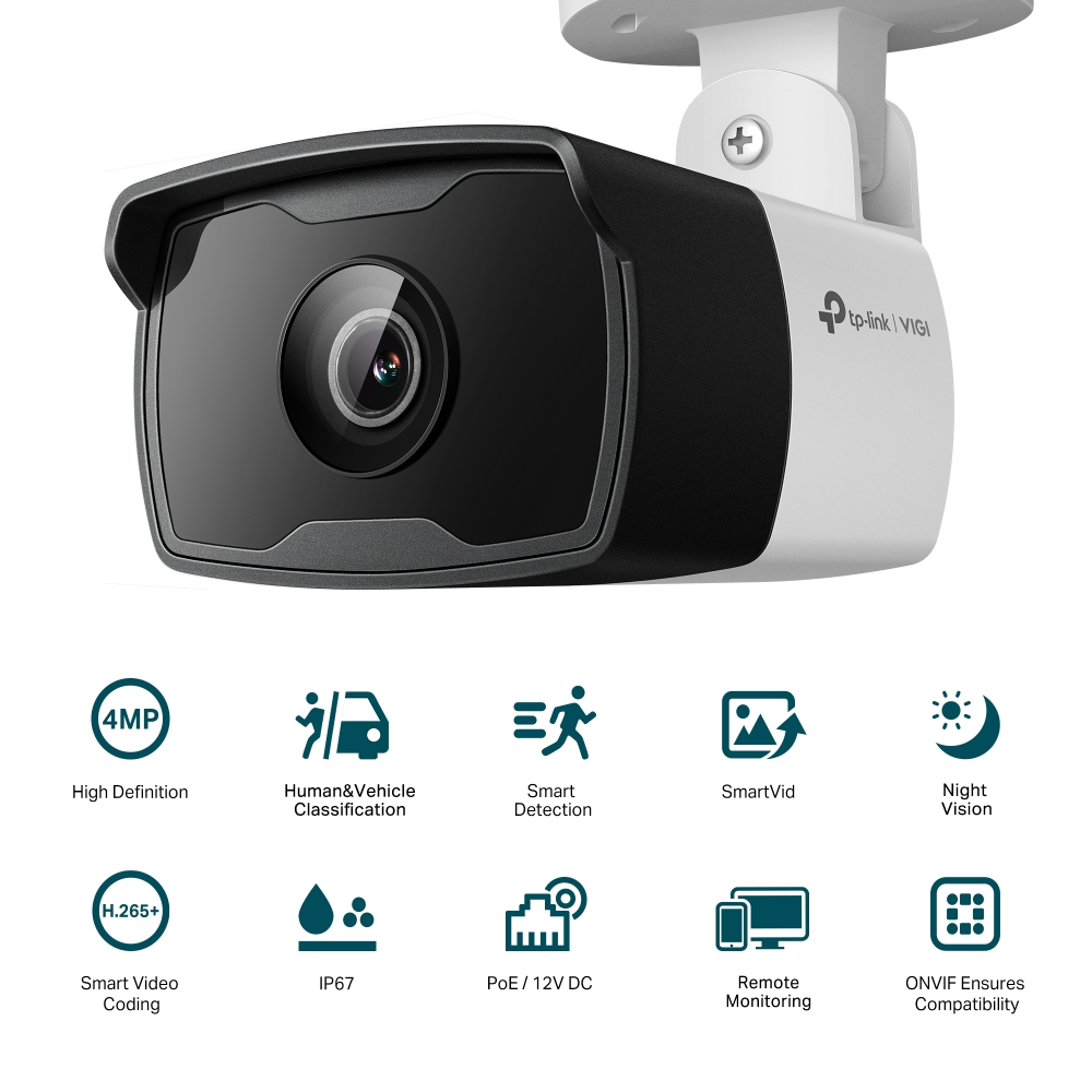 01_Camara de vigilância VIGI C340I(2.8mm), VIGI 4MP IR Bullet Network