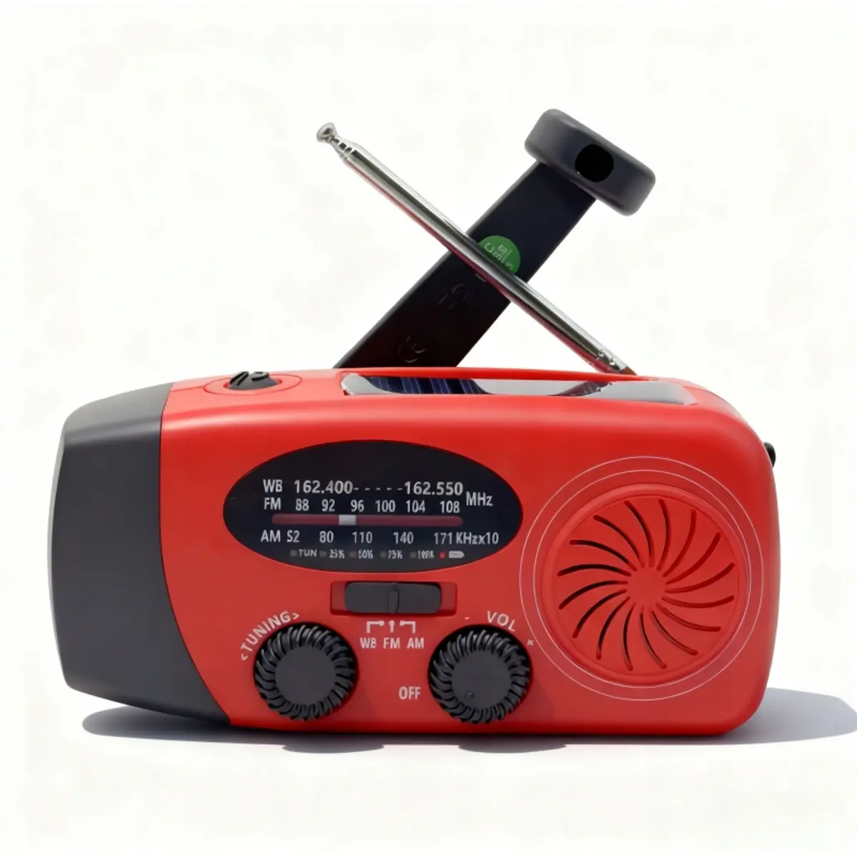 01_Radio emergencia Laterna LED dinamo Solar USB 2000maH MK-246S