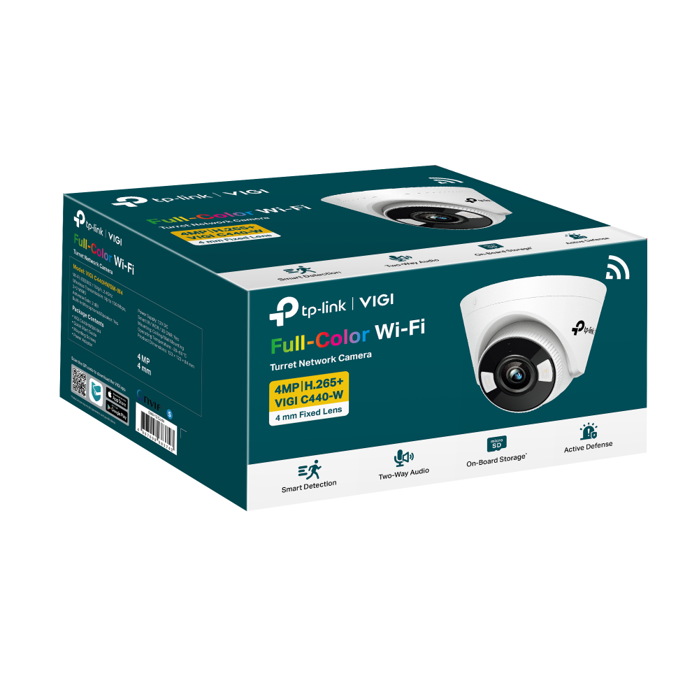 01_TP-LINK VIGI C440-W(4mm), 4MP Full-Color Wi-Fi Turret Network Camera
