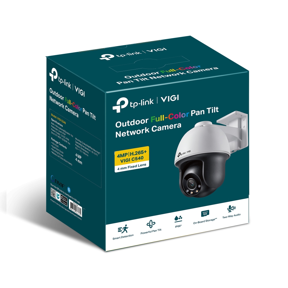 02_Camara de vigilância IP POE Motorizada VIGI C540(4mm), 4MP Full-Color Pan-Tilt Network