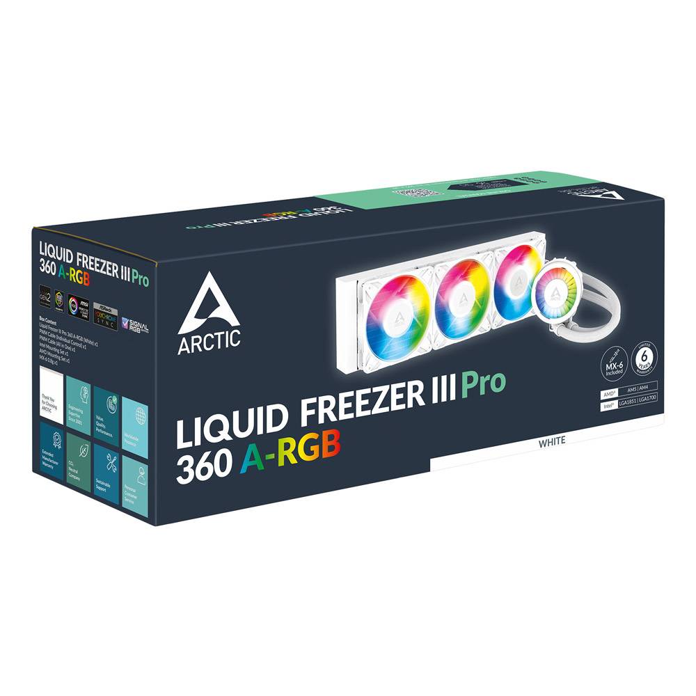 04_WATER COOLER CPU ARCTIC LIQUID FREEZER III 360 PRO ARGB Branco