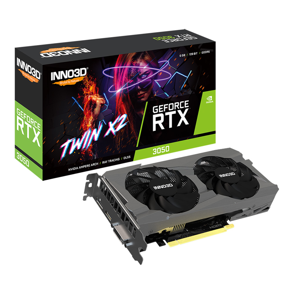 PLACA GRÁFICA INNO3D NVD RTX 3050 TWIN X2 6GB GDDR6
