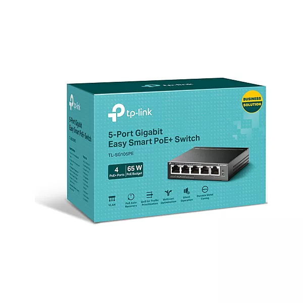 SWITCH 5P 1GBPS (4 POE+) TP-LINK TL-SG105PE 65W