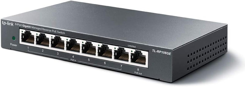 Hub-Switch TP-linkRP108GE, 8-PORT GIGABIT MANAGED REVERSE POE SWITCH