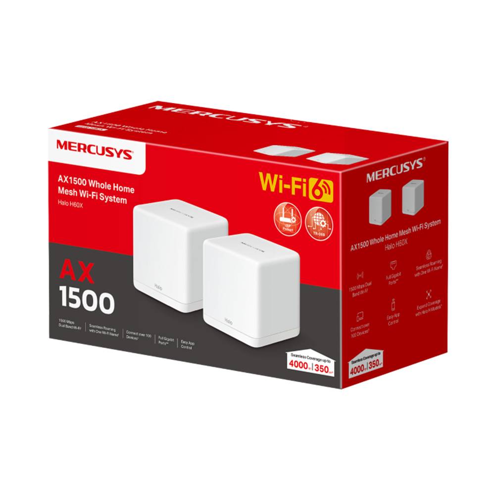 Box SISTEMA MESH WIFI AX1500 DB MERCUSYS HALO H60X (PACK 2)