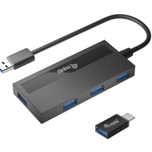 Hub Equip 4-Portas USB 3.0 com adaptador Tipo-C 128956