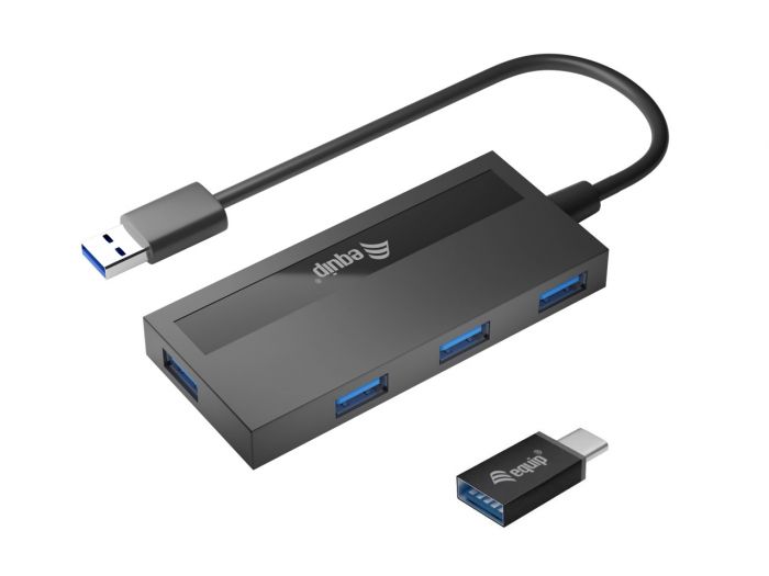 Hub Equip 4-Portas USB 3.0 com adaptador Tipo-C 128956