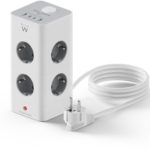 Bloco Tomada Ewent EW3864 8 Tomadas Schuko 16A + 2 USB-A + 2 USB-C 2m Cinza