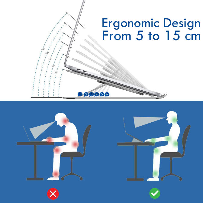 Ergonomic Base Stanfd EWENT Portatil Alumino Ajustavél Altura