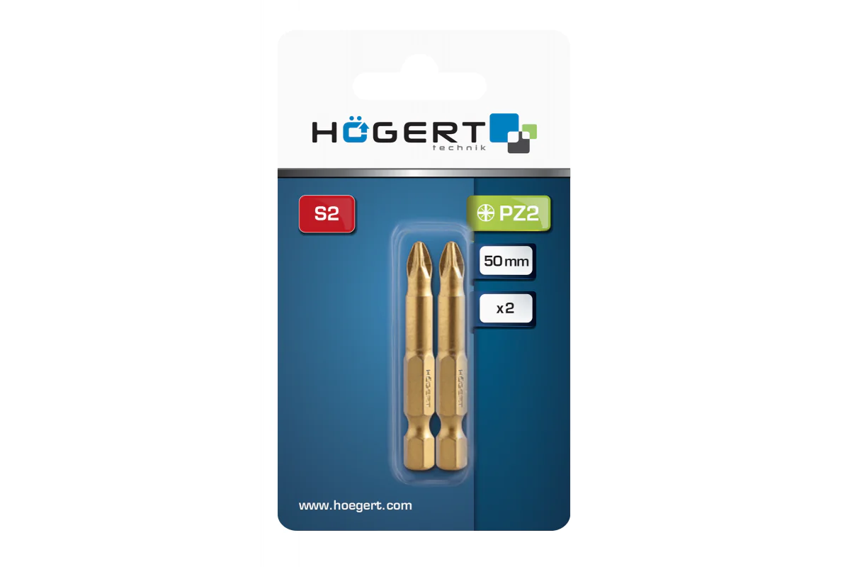 Conjunto de 2 Bits PZ2 50mm revestidos c- titânio - Högert HT1S395