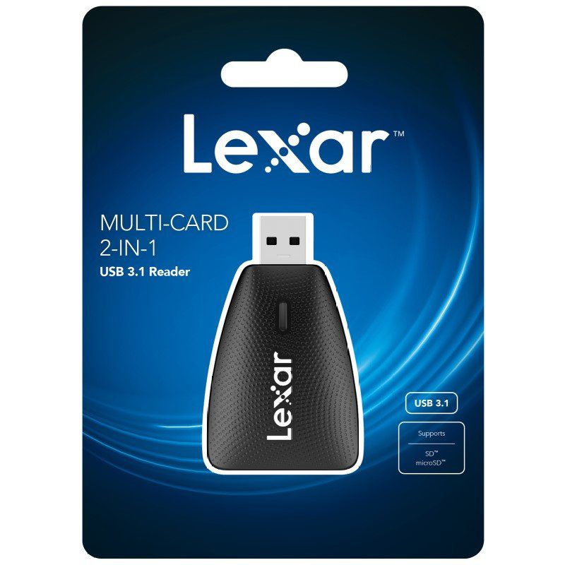 LEITOR CARTOES 2 EM 1, UHS-I-II, LEXAR LRW450UB USB A