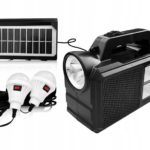 Sistema de iluminação Solar de emergência multifunções c- Powerbank + Rádio FM+ Bluetooth - VR-77FM