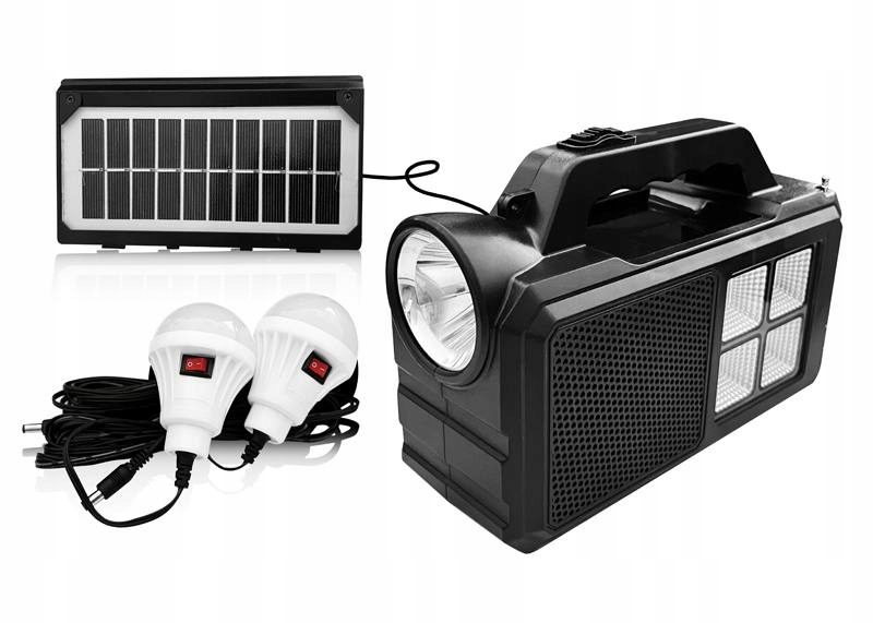 Sistema de iluminação Solar de emergência multifunções c- Powerbank + Rádio FM+ Bluetooth - VR-77FM