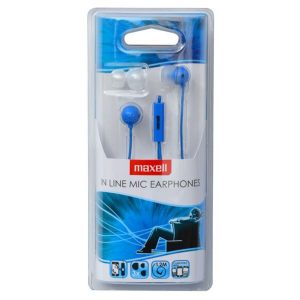 Auscultadores MAXELL 303566 earphone com micro Azul jack