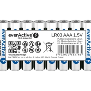 Pilhas alcalinas 1.5V LR03  AAA  PK10 everActive Pro Alkaline
