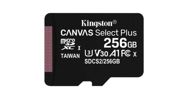 Cartao MicroSD Kingston Canvas Select Plus 256GB class10 UHS-I SDHC(100MB-s-85MB-s)