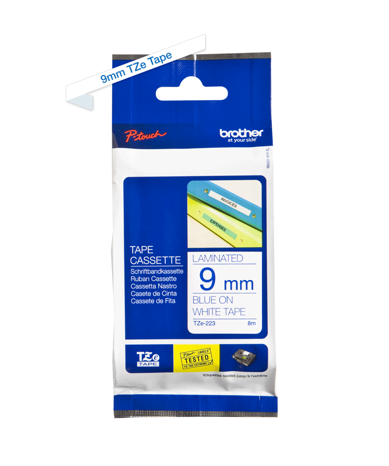 FITA LAMINADA STD 9MM - BRANCO-AZUL