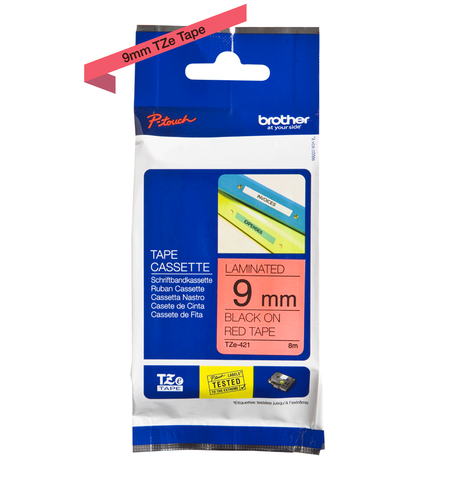 FITA LAMINADA STD 9MM - Vermelho-Preto