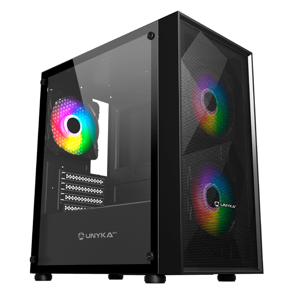 CAIXA MICRO ATX UNYKA MIR B200 BLACK C-3 FAN ARGB