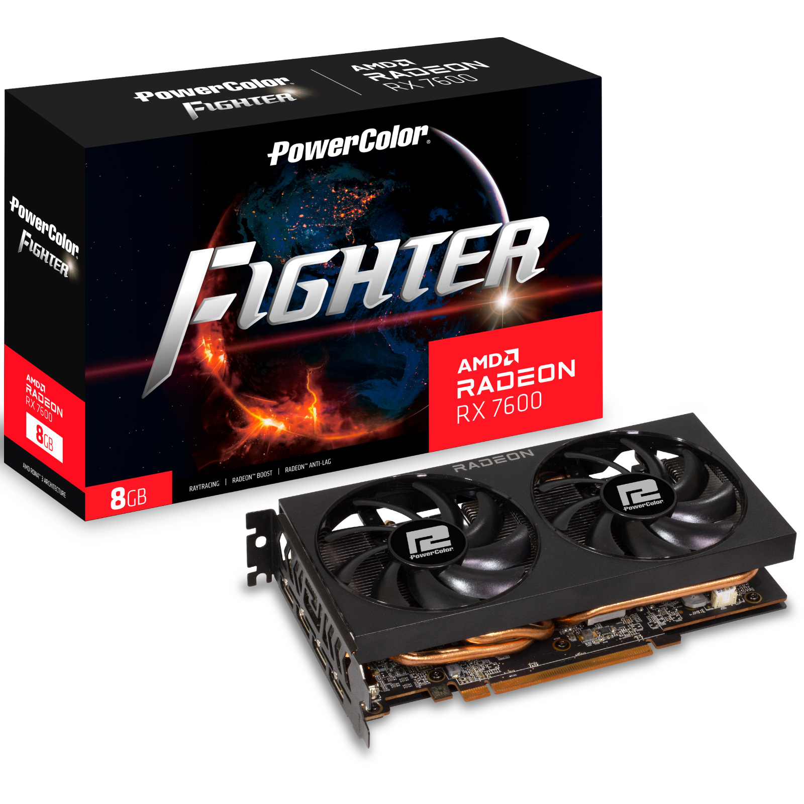 PLACA GRAFICA POWERCOLOR AMD RX 7600 FIGHTER 8GB GDDR6