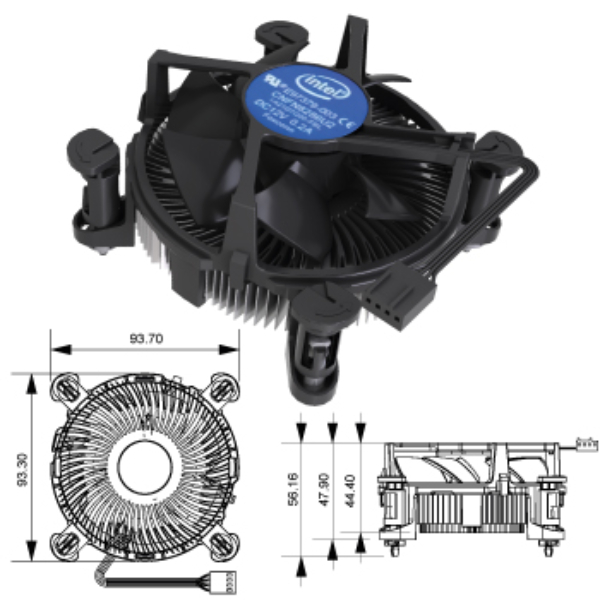 cover COOLER INTEL SOCKET LGA 1700-1200-115X-775 BASE COBRE