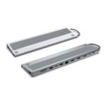 Docking EWENT USB-C Multiporta 2*HDMi + VGA+ Rj45