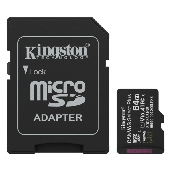 cover MicroSD Kingston 64GB Canvas Select PLUS SDCS UHS-I 100MBs