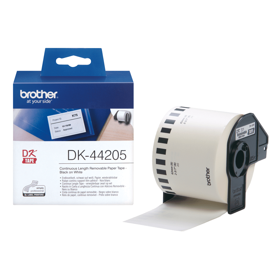 Fita BROTHER DK-44605 Continuo Removivel AMARELA 62mm