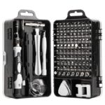 KIT FERRAMENTAS COM CHAVE DE FENDAS 115 PECAS 98 BITS