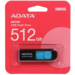 FLASH MEMORY 512GB USB3.2 GEN1 5GBPS ADATA UV128 BLACK-BLUE