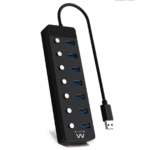 Hub USB 3.2 7Portas interruptores e Alimentação