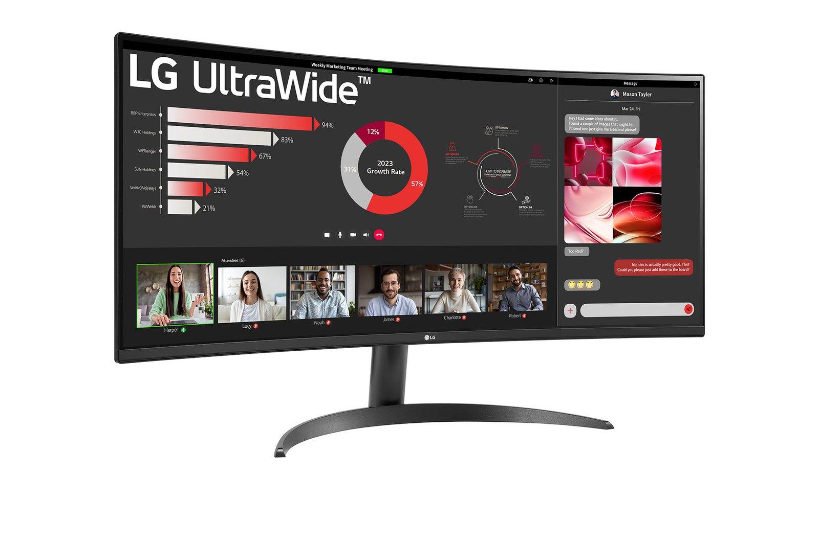 Monitor LG 34p VA 21:9 CURVO QHD 100HZ 5MS HDMI DP 34WR50QK-B