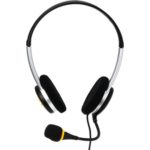 Auscultadores MICROLAB K250 - 3,5MM ESTÉREO + MIC - PRETO AMARELO